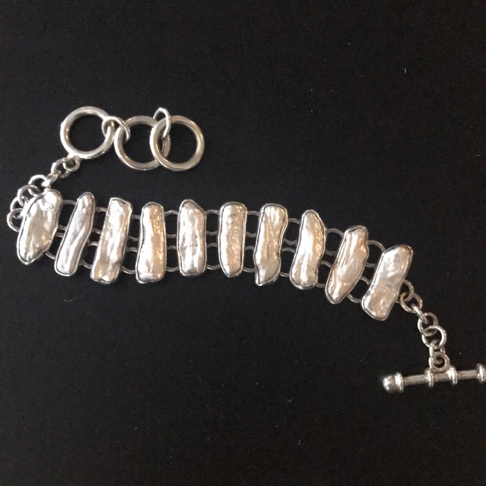 Charles Albert sterling silver pearl bracelet